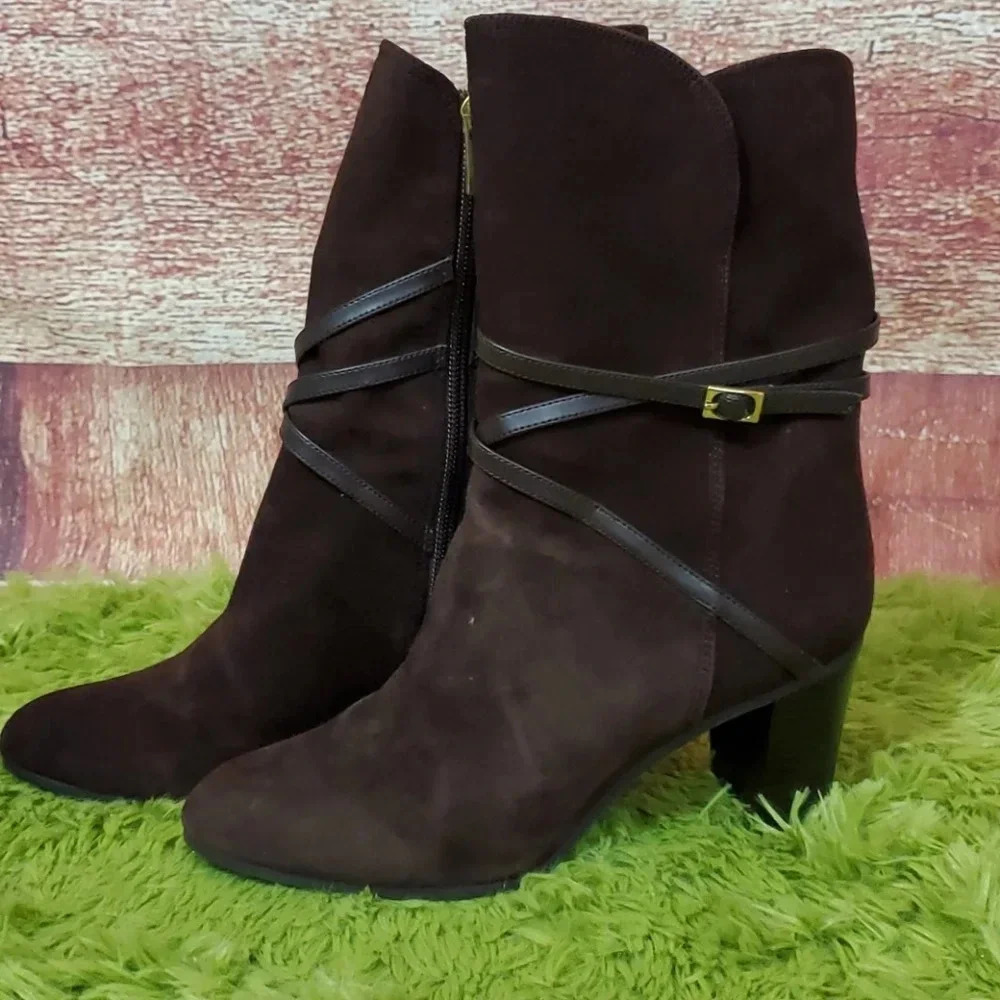 ISAAC MIZRAHI LIVE maroon heel 👢